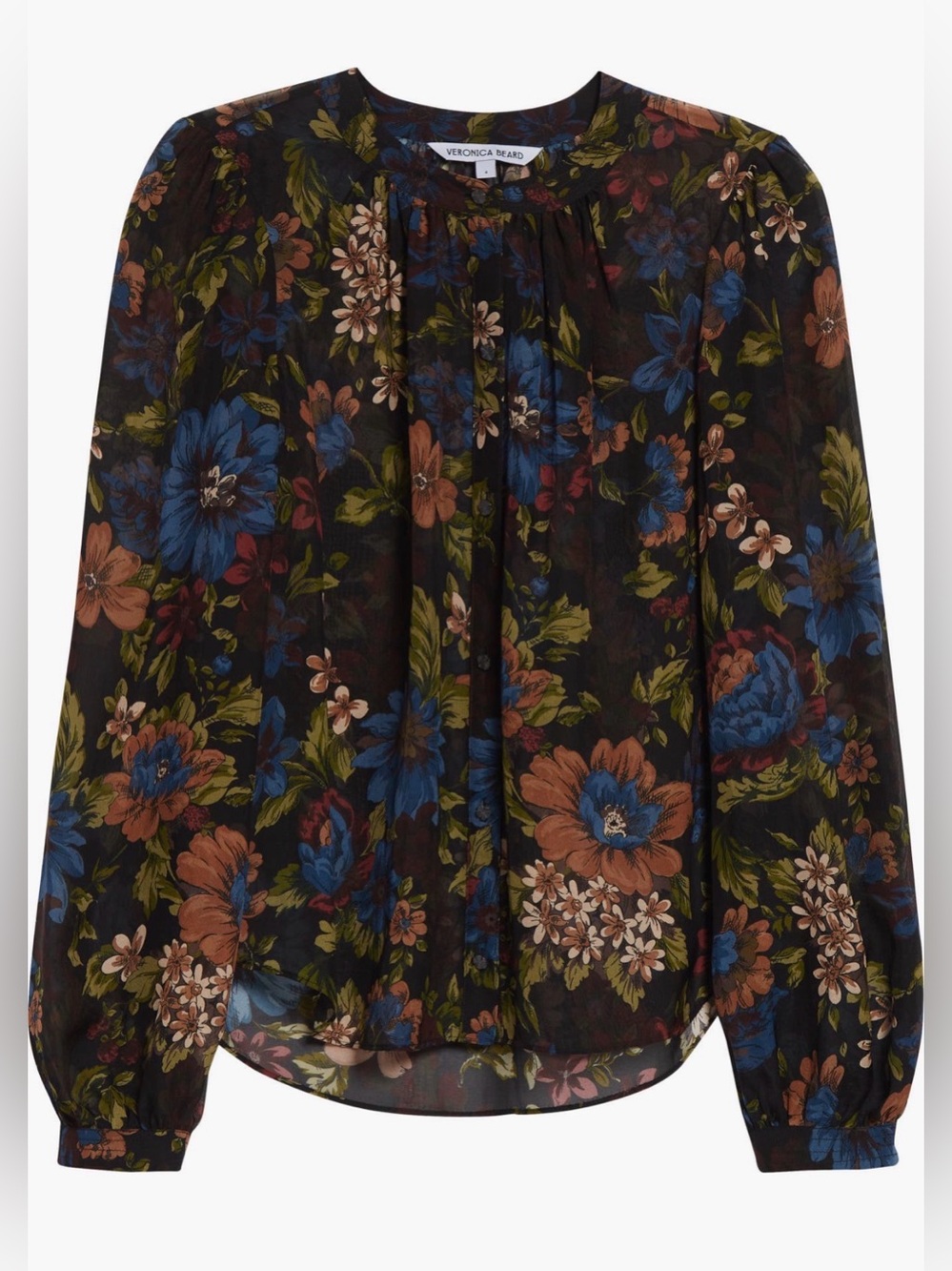 NWOT Veronica Beard Ashlynn Floral Pintuck Silk Top SZ 4